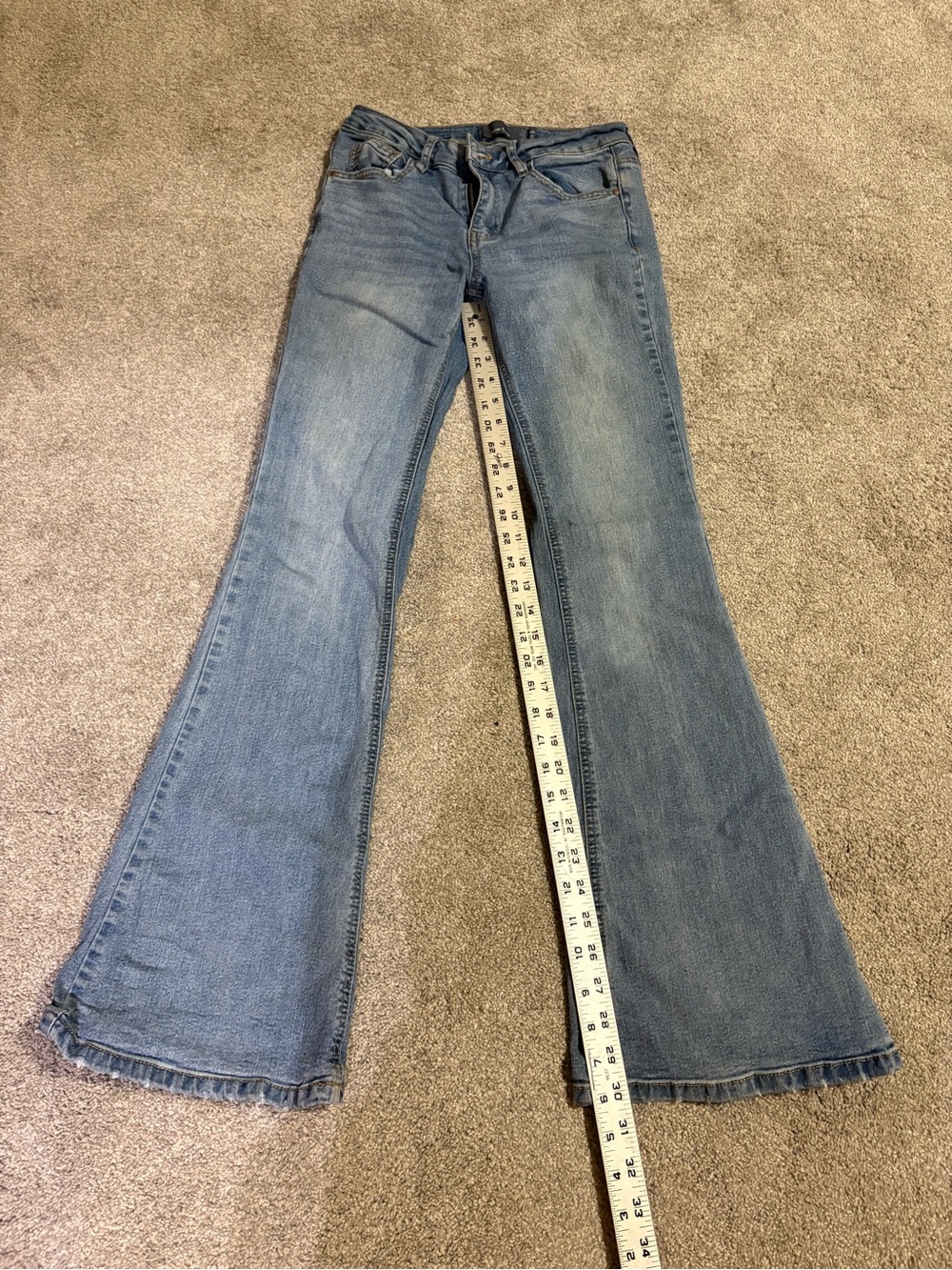 Indigo Rising High Rise Wide Flare Bell Bottom Jeans Light Wash Size 1/25